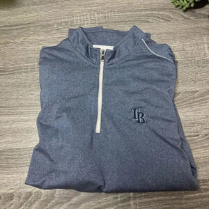 Johnnie-O Tampa Bay Rays Sweater Women’s Med Blue 1/4 Zip Pullover Baseball